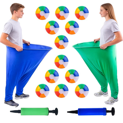 2pcs Grandma-style Pants Courtyard Fun Games, Grandma-style Pants Outdoor Team Building Games, Grandma-style Pants Casual Outdoor Games (Including Elastic Balls), Party Games & Activities,Summer Party Games,Interactive Party Games,Baby Shower