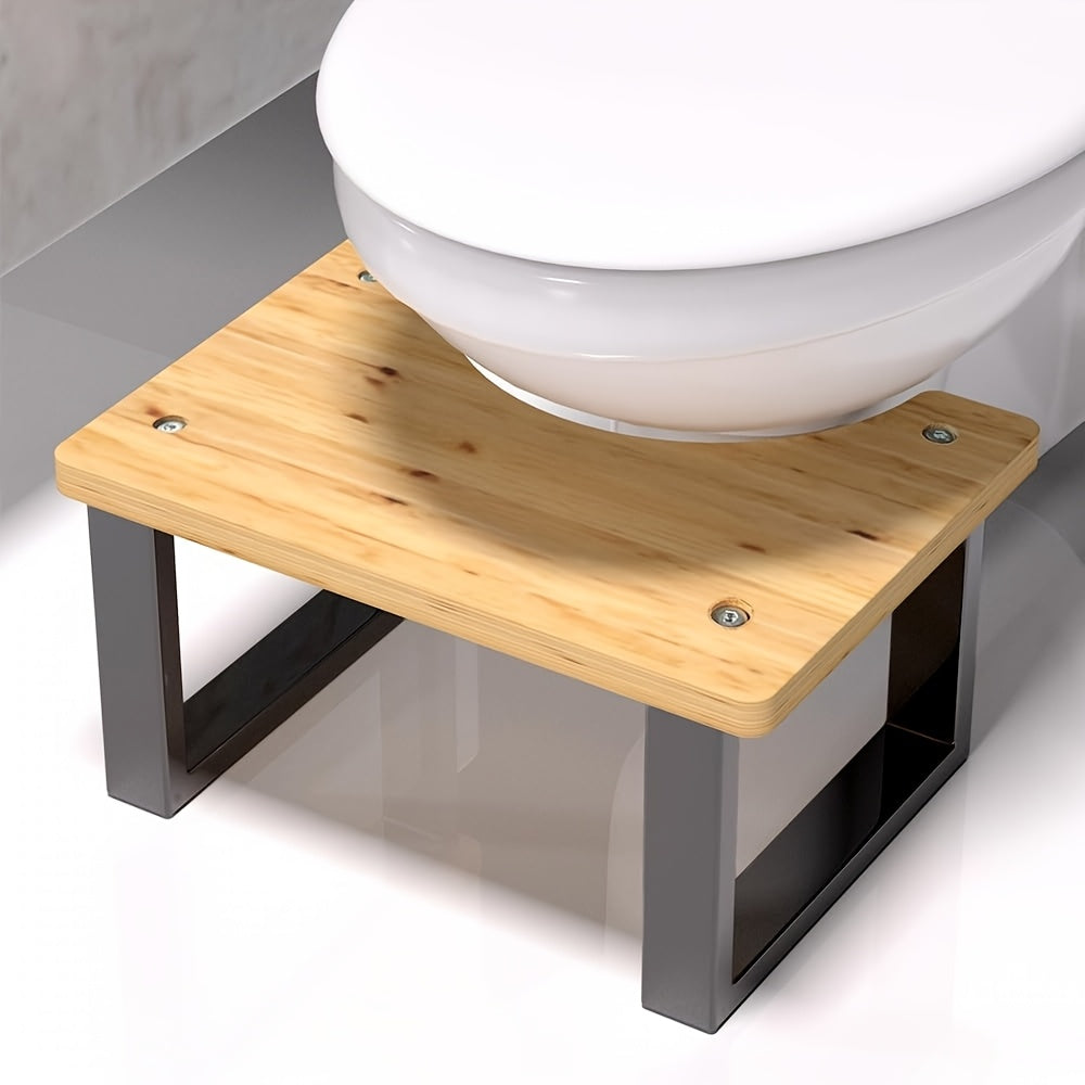 Squat Toilet Stool with Non-Slip Bamboo Surface, Wide Base & 400 LBS Capacity – Ergonomic Bathroom Foot Stool for Adults, Potty Training Aid, Stain & Crack Resistant, Fits Most Toilets, Home & Hotel Use