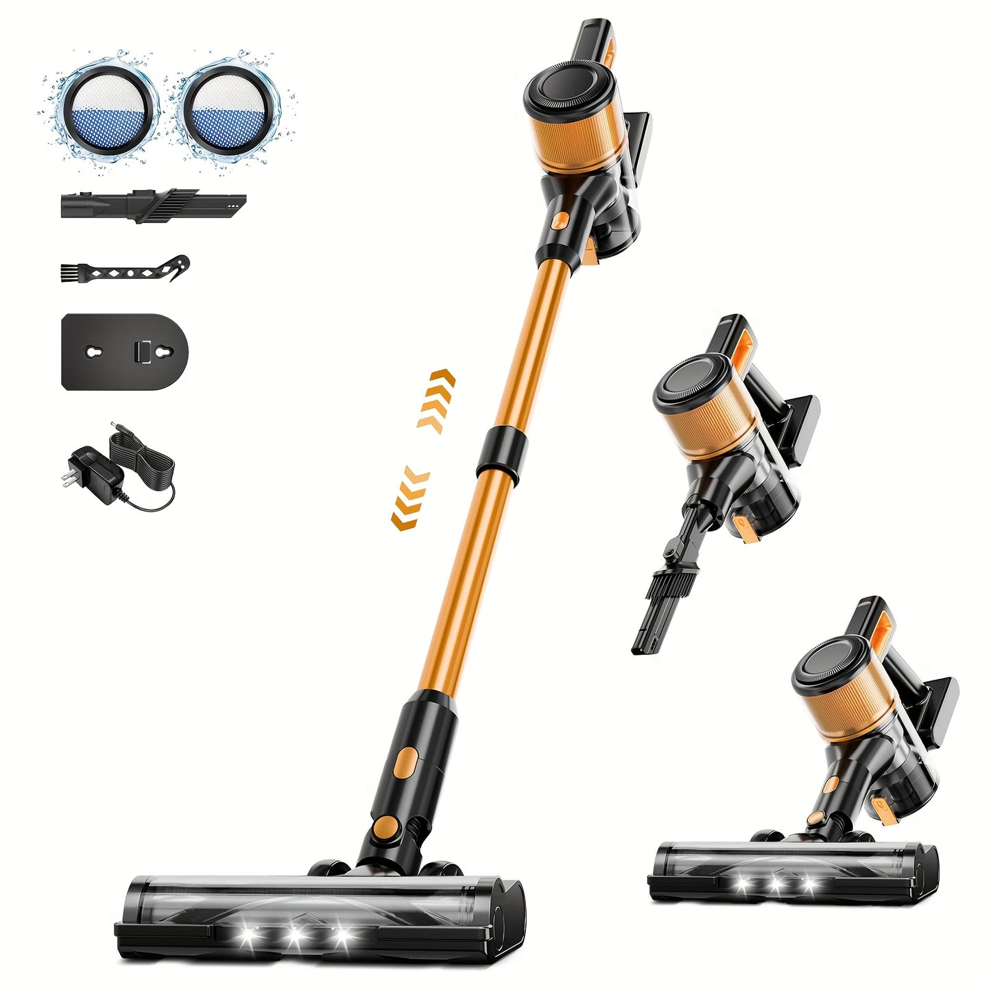 30-60Kpa Powerful Stick Vacuum, Up To 55Mins, Vacuum Cleaners For Home Anti-Tangled Lightweight Handheld For Hardwood Floor, Carpets, Pet Hair Includes Corded And Cordless Vacuum Cleaners