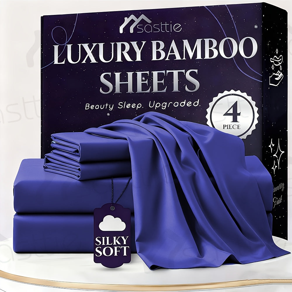 Bamboo Bed Sheet Set - 100% Bamboo Blend - 16" Deep Pocket with Elastic - Breathable Hotel Sheets And Pillowcase Set - Great Christmas Gifts