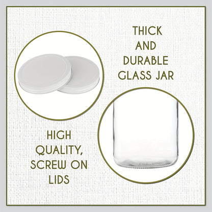 1 Gallon Wide Mouth Sealed Glass Jar - Large Glass Jar for Fermentation, Pickling, Canning, Water Glass Eggs, Flour, And Food Storage (2pcs)