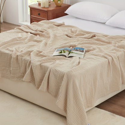 New Year 6 Layer 100% Muslin Blanket, Muslin Blanket For Couch Bed, Gauze Blanket For Adult, Lightweight And Breathable Blanket All Season