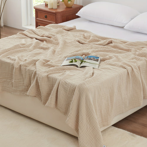 New Year 6 Layer 100% Muslin Blanket, Muslin Blanket For Couch Bed, Gauze Blanket For Adult, Lightweight And Breathable Blanket All Season