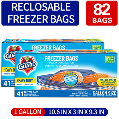 Sturdy Freezer And Refrigerator Storage Bags - Quart Capacity, Resealable with Convenient Tabs, Durable Design for Storing Fruits, Vegetables, Meats, And Bulk Foods - Kitchen Organizers And Additions