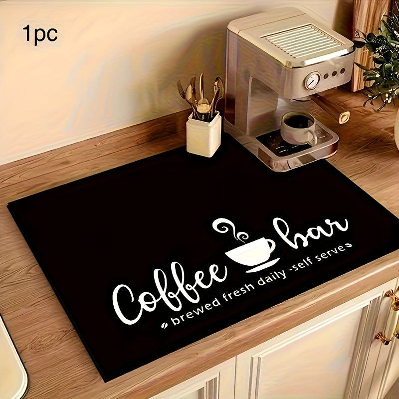 Multi-functional Mat, Coffee Machine Mat, Dish Drying Mat, Bohemian-themed Coffee Bar Mat, Suitable for Coffee Station Accessories and Storage Boxes, Absorbent for Dishwashers, Suitable for Kitchen Counters, Coffee Machine Mat Gift