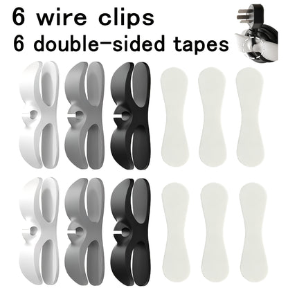 12pcs Wall-Mounted Cable Winders Suitable for Managing Cables in, Coffee Makers, & Small Appliances - Adhesive Concealed Organizers with Plastic Holders, Space-Saving Management Countertop Clutter, Utility Hooks