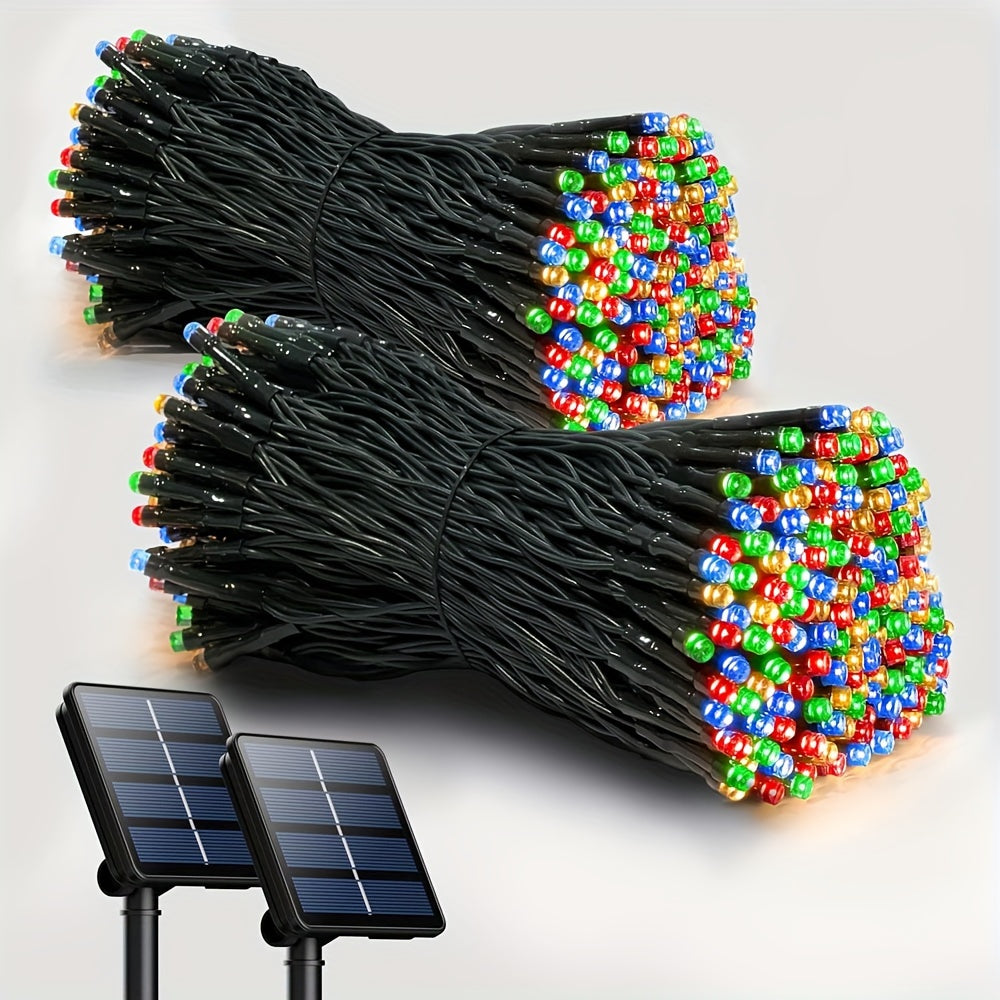 1/2pack 80ft Solar LED Christmas Lights, Independence Day Decorations Lights July 4th Decor LED String Fairy Lights Waterproof IP65 Outdoor LED Tree Lights With 8 Lighting Modes For Independence Day Xmas Wedding Party Garden Yard Decor Lumen 45lm