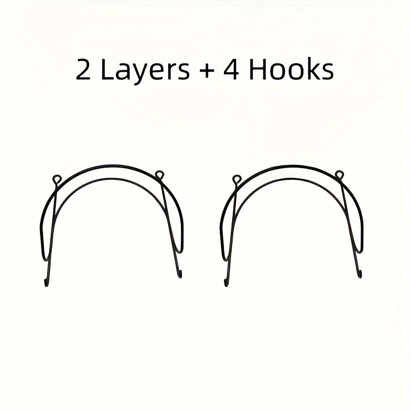 6pcs Iron Hanging Rack Set - Elegant Wall Decoration - Bathroom Wall Hanging Storage Towel Rack, Bathroom Decoration And Accessories, Multi Functional Multi Layer Wall Storage Rack, Easy to Install, Bathroom Towels And Clothes Socks Hooked, Towel Racks