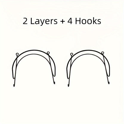 6pcs Iron Hanging Rack Set - Elegant Wall Decoration - Bathroom Wall Hanging Storage Towel Rack, Bathroom Decoration And Accessories, Multi Functional Multi Layer Wall Storage Rack, Easy to Install, Bathroom Towels And Clothes Socks Hooked, Towel Racks