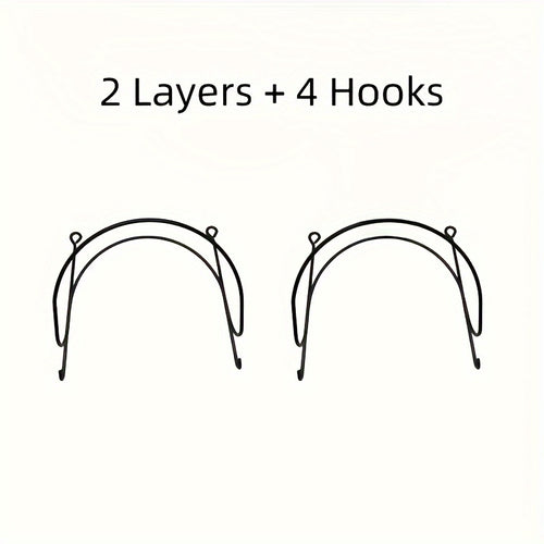 6pcs Iron Hanging Rack Set - Elegant Wall Decoration - Bathroom Wall Hanging Storage Towel Rack, Bathroom Decoration And Accessories, Multi Functional Multi Layer Wall Storage Rack, Easy to Install, Bathroom Towels And Clothes Socks Hooked, Towel Racks