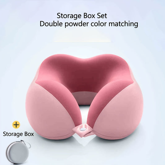 Comfortable Neck Pillow Designed for Ergonomics, Featuring a Storage Bag. Ideal for Travel, Napping, And Office Use, It Offers Slow Rebound Support And Has a Machine Washable Cover