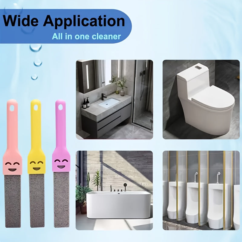 Pumice Stone Toilet Brushes with Ergonomic Handle - Heavy-Duty Limescale, Rust & Stain Remover, Non-Scratch Cleaning Tools for Bathroom, Kitchen, Sink, Bathtub - Ideal for Tile, Glass, Pumice Stone for Bathroom, Sink Cleaner, Rust Removal