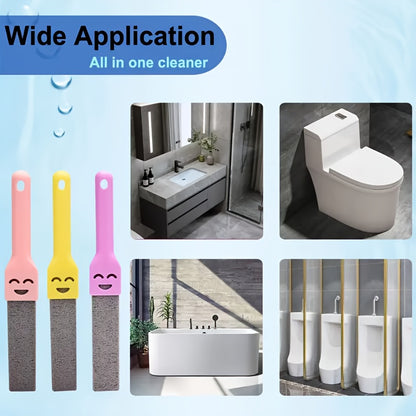 Pumice Stone Toilet Brushes with Ergonomic Handle - Heavy-Duty Limescale, Rust & Stain Remover, Non-Scratch Cleaning Tools for Bathroom, Kitchen, Sink, Bathtub - Ideal for Tile, Glass, Pumice Stone for Bathroom, Sink Cleaner, Rust Removal