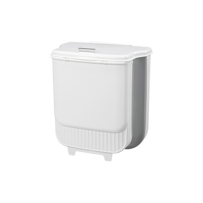 Kitchen Trash Can Collapsible Household Cabinet Door Wall-mounted Trash Basket with Lid Toilet Toilet Storage Trash Basket