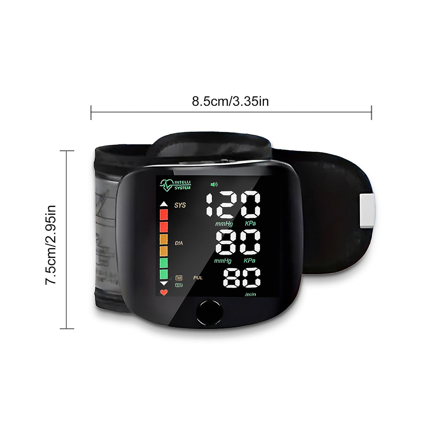 Wrist Blood Pressure Monitor with LCD Display, Adjustable Cuff and Pulse Rate Detection, Large Screen Portable Digital Blood Pressure Machine, Supports One-button Operation.