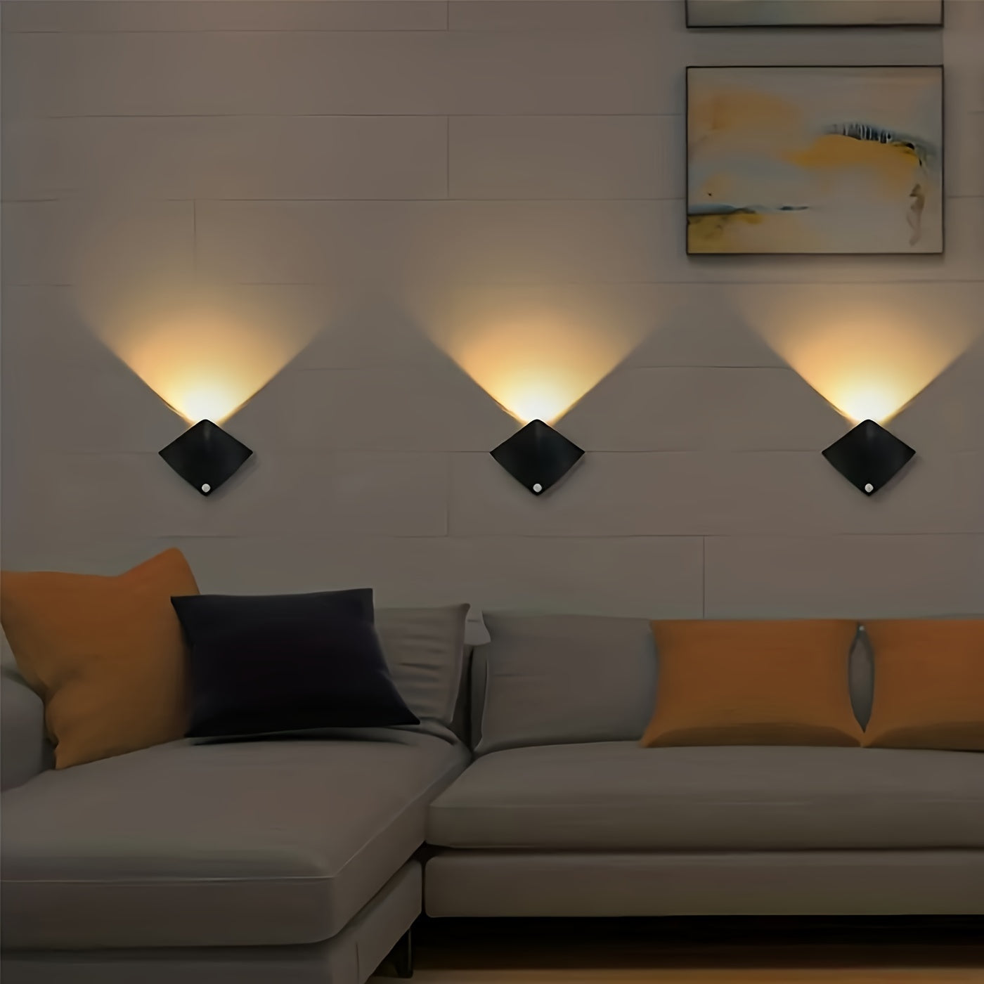 Magnetic LED Motion Sensor Wall Light USB Rechargeable – Wireless Night Light for Hallway, Stairs, Bedroom & Kitchen in White or Warm Light (1, 2 or 4 Pack)