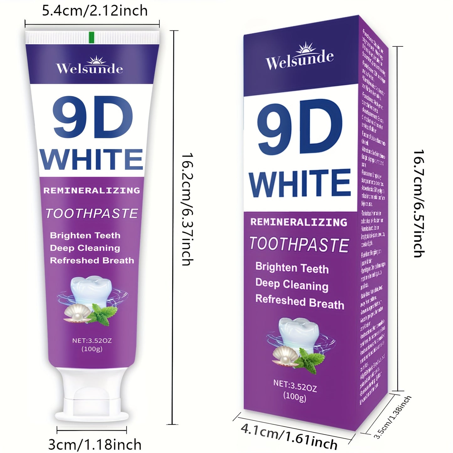Remineralizing Toothpaste 4-Pack – 9D Purple Hypoallergenic Formula with Essential Oils, 400g Deep Cleaning Whitening Toothpaste for Sensitive Teeth, Gentle Gum Care & Fresh Breath, Daily Home & Travel Oral Hygiene