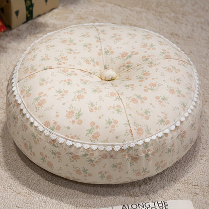 Fresh And Easy Floor Cushion And Backrest Pillow, Tatami Seat Cushion, Home Living Room And Bedroom Window Seat Cushion, Floral Round Floor Cushion for Reading And Meditation in The Living Room, Rustic Style Floral Pillow And Round Floor Cushion