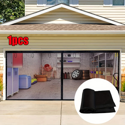 Garage Screen Door - Heavy-duty Magnetic Closure, Hands-free, Easy To Install, For 2-car Garages, Patios And Outdoor Spaces - Durable, Weather-resistant, Pest-resistant
