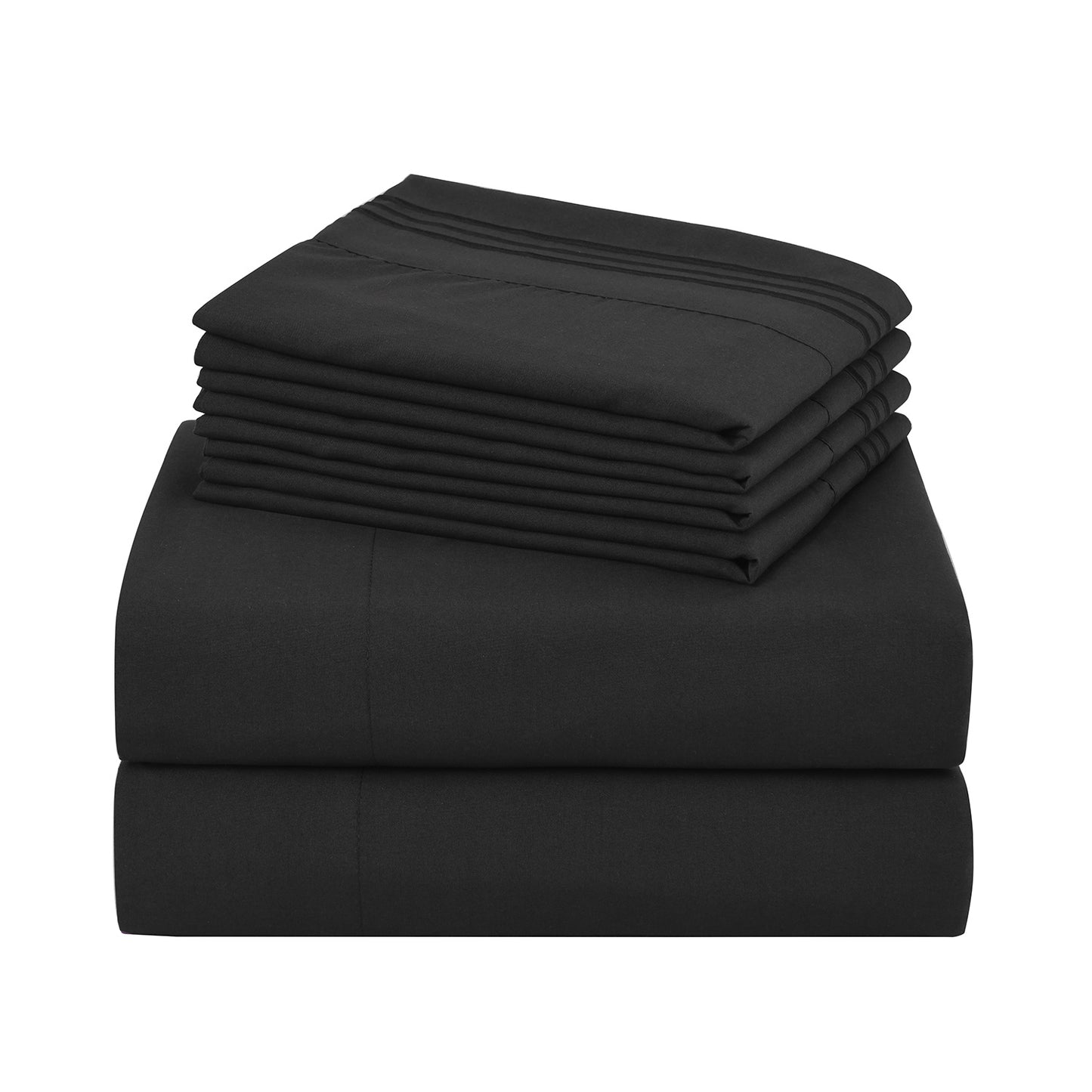 Hotel Grade 6 Piece Breathable Sheets Set 18" Deep Pockets - Easy Fit Twin Full Queen King Bed Sheets & Pillowcases, Microfiber, 100 GSM, All-Season Comfort, Machine Washable, Solid Color Bedding Accessories, Smooth Texture, Microfiber Fabric