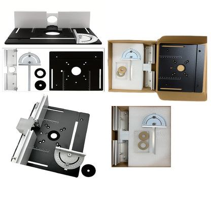 1pc Aluminum Router Table Insert Plate, Metal Dual Function Router Table with Fence And Miter Gauge, Use Without Electricity, for Woodworking Bench, Valentines Gifts for Men
