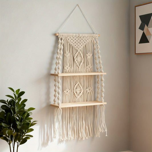 Lace Wall Hanger, Tassel Woven Tassel Hanger, Bohemian Wall Hanger Suitable for Small Plant Photo Frames, Home Living Room, Bedroom, Balcony Decoration