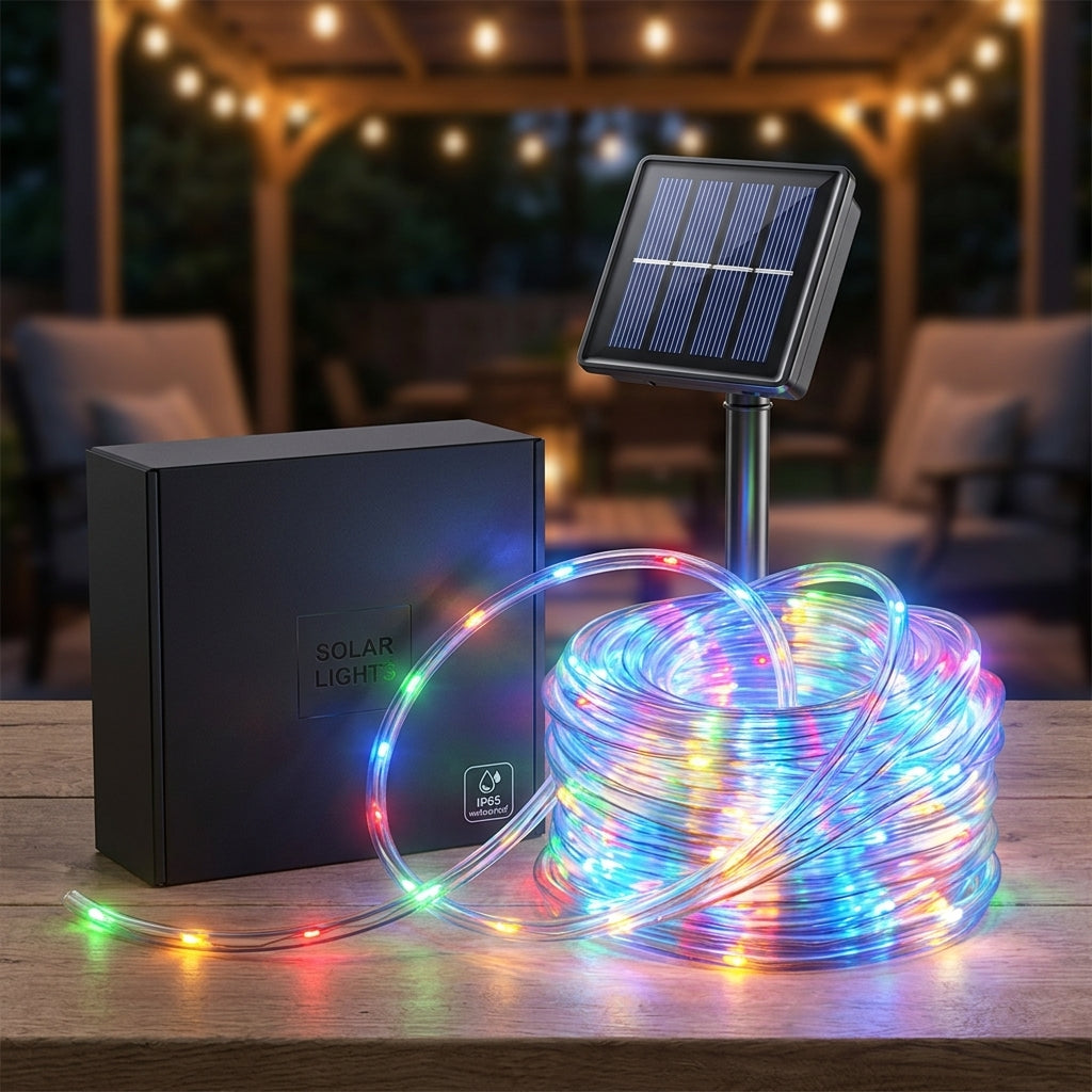 Outdoor Solar LED String Lights, Flexible Fairy Lights for Pool, Fountain, Wedding Decor 105/72/40/23FT, 300/200/100/50Leds