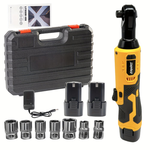 12V Cordless Electric Ratchet Wrench Set, 45Nm High Torque 3/8" Ratchet, Rechargeable High Torque Automotive Repair Angle Frame Installation Tool, Home Improvement Tool, Best Gift for the Family