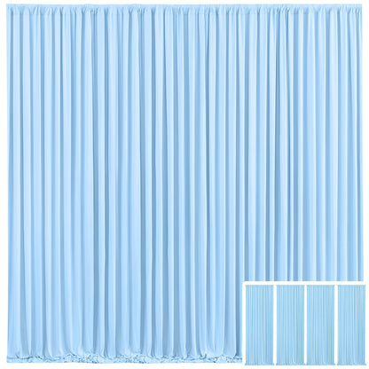 4 Pack 5x10 Feet Elegant Heavyweight Nonwoven Blackout Backdrop Curtain - Durable & Wrinkle-Resistant, Smooth Hanging - For Wedding, Birthday, Baby Shower Party Decor Photography Background