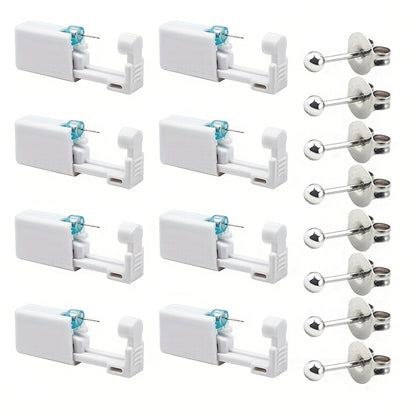 8pcs Ear Piercing Kit, Ear Self Piercing Gun, Disposable Ear Piercing Tool, Suitable For Families Or Parties