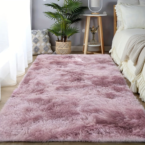 1 Tie Dye Plush Soft Indoor Area Rug, Modern Plush Carpet, Non-slip,, Suitable for Living Room And Bedroom Areas, Home Decor, Fluffy Carpet