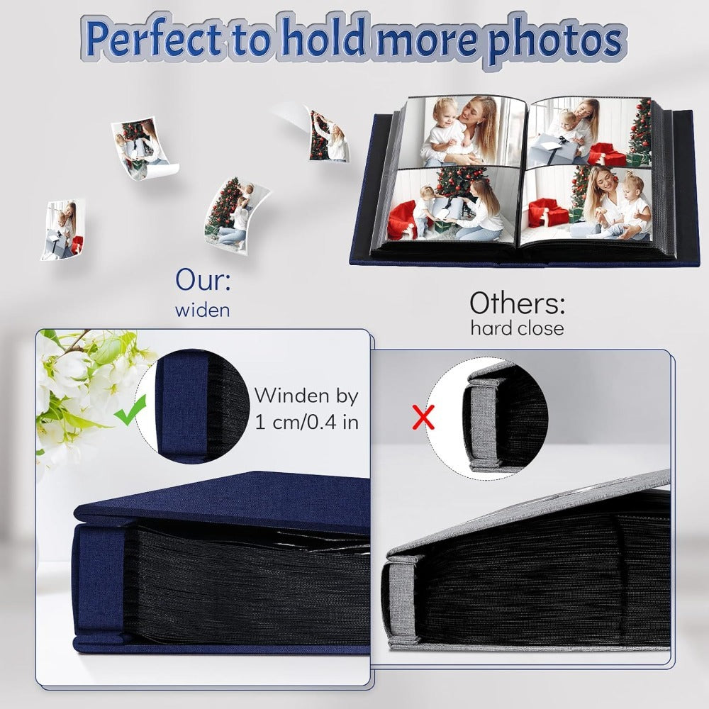 Photo Album 4x6 200 & 1000 Pockets with Label – Linen Hardcover Memory Book for Wedding, Baby, Travel, Anniversary, Birthday & Graduation Gifts
