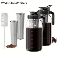 2 sets (includes 2 jars + 2 filters + 1 cleaning brush)