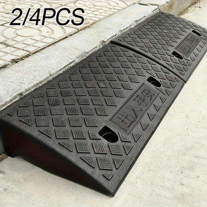Curb Ramp Heavy Duty Plastic 3000 lb Portable Lightweight for Car SUV Motorcycle Bike Wheelchair Scooter Driveway Sidewalk Loading Dock Garage Outdoor Use Mobility Aid Ramp 2/4 Pack Black