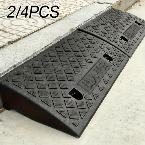 Curb Ramp Heavy Duty Plastic 3000 lb Portable Lightweight for Car SUV Motorcycle Bike Wheelchair Scooter Driveway Sidewalk Loading Dock Garage Outdoor Use Mobility Aid Ramp 2/4 Pack Black