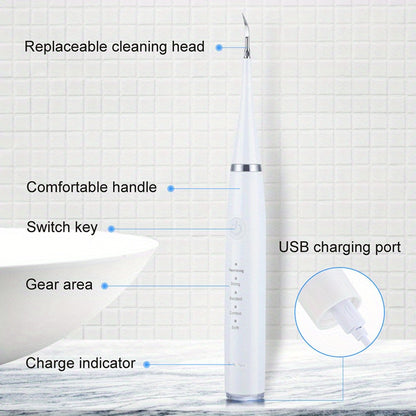 Electric Toothbrush Kit USB Rechargeable - Multi-Accessory Dental Care Set with Travel Case, Replaceable Brush Heads, Portable Oral Hygiene Device for Home & Travel, Gift for Men & Women, Black or White