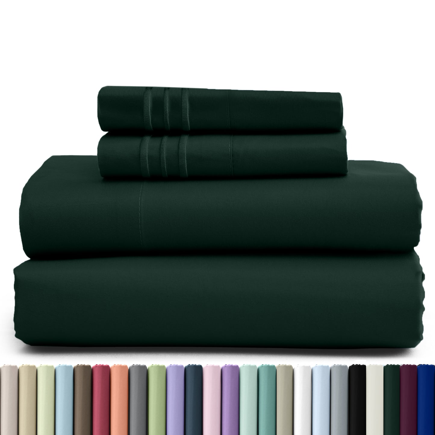 Hannah Bedding 4 Pieces Solid Colors Bed Sheets - 1800 Series Brushed Sheet Set With Pillowcases, Deep Pocket Bedding Set For Ultimate Comfort - Lightweight And Breathable Cooling Sheet Set - 16 Inches Deep Pocket