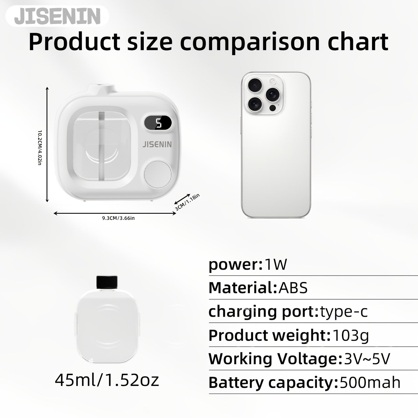 Aromatherapy Essential Oil Diffuser, Home Waterless Diffuser, Hanging Diffuser, 5 Spray Modes, 500mAh Rechargeable Battery, Smart Humidifier. Suitable for Desks, Bedroom Decor, Offices, Hotels, Kitchens, and Bathrooms. An Ideal Choice for Holiday