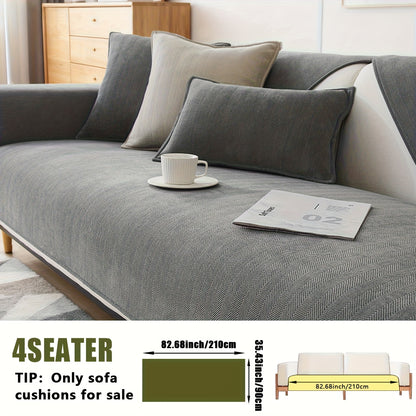 1pc of Pet-Friendly Chenille Ribbed Sofa Cover That Is Non-Slip And Machine Washable, Made from Soft Stretch Fabric Suitable for 2, 3, Or 4-Seater And Sectional Sofas. It Enhances Contemporary Home Decor in Living Rooms, Bedrooms, And Offices