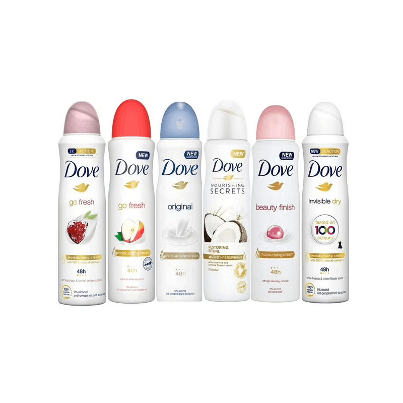 Dove Women Deodorant Spray 150ml Long-Lasting Scent Protection Anti-Perspirant Body Spray for Women – 48H Freshness, Gentle on Skin, Bulk Pack Options