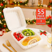 8 Inch 3 Compartment [55 Pack]