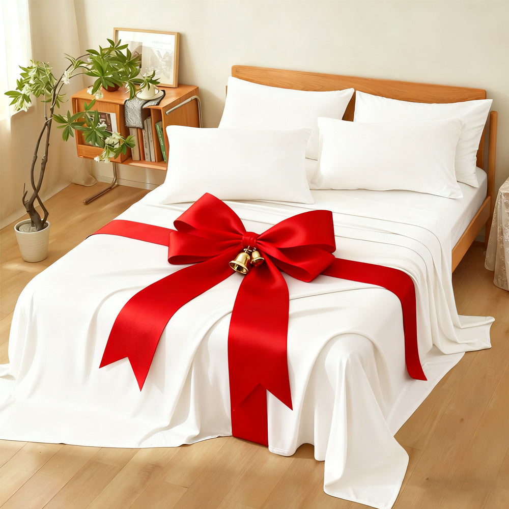 Luxury Bamboo Bed Sheet Set, Premium Bamboo Sheets Ultra Soft Queen Bed Sheet Breathable Bed Sheets Queen Set, 100% Viscose Derived From Bamboo, 5 Star Hotel Experience Bed Sheets Sets Up to 16" Deepth Bedding for Hot Sleepers Kids Bedding