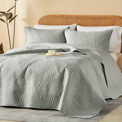 2/3pcs Quilt Set Bedspreads Queen Size - Soft Cool & Refreshing Summer Quilt Lightweight Microfiber Bedspread - Modern Style Coin Pattern Coverlet for All Seasons - Family Gift Set (1 Quilt, 1 Or 2 Pillow Cases)