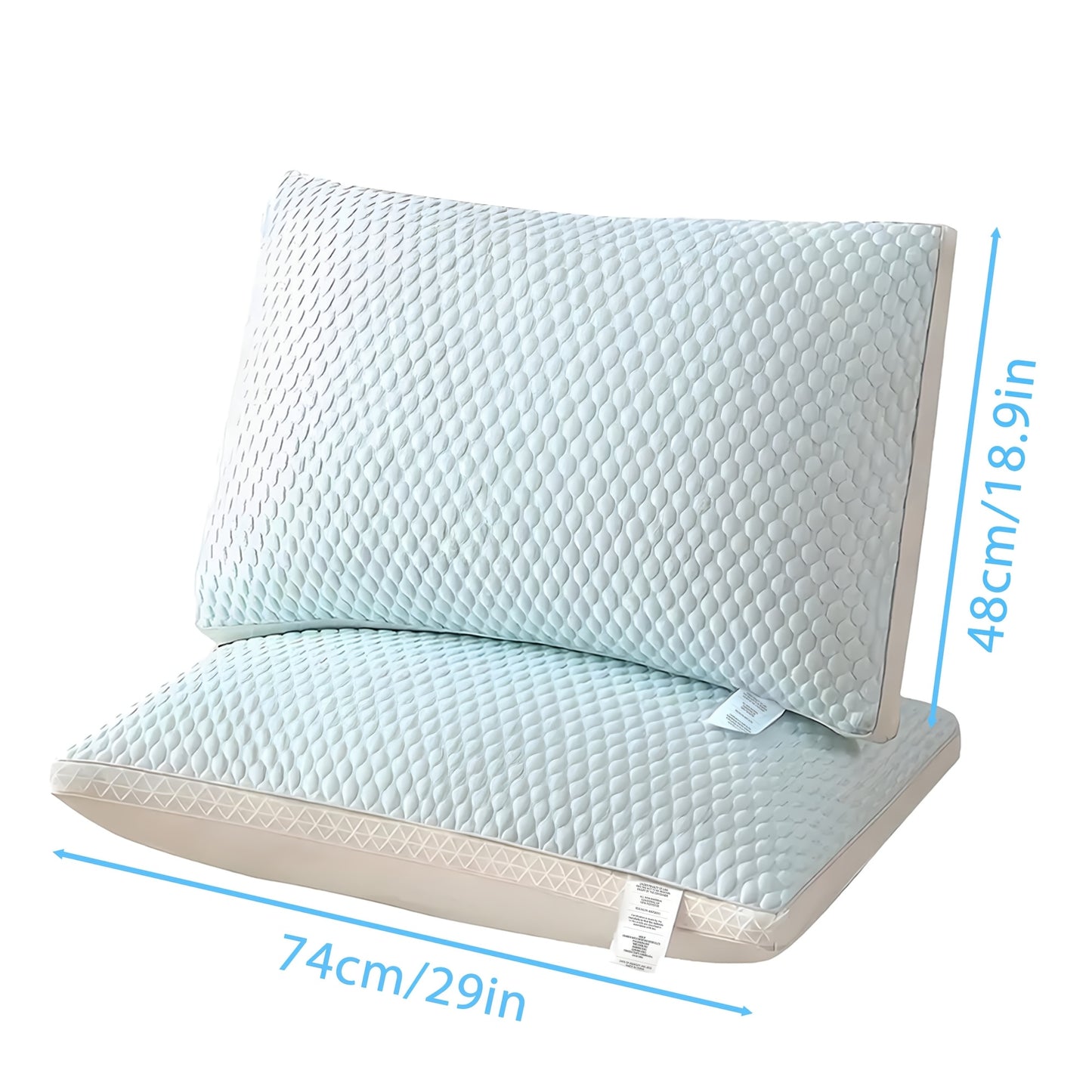 2-Pack Cooling Bed Pillows, Non-Collapsing Soft Support with Neck Support, Breathable & Machine Washable, Bed Pillows for Back & Side Sleepers