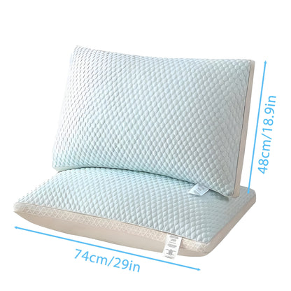 2-Pack Cooling Bed Pillows, Non-Collapsing Soft Support with Neck Support, Breathable & Machine Washable, Bed Pillows for Back & Side Sleepers