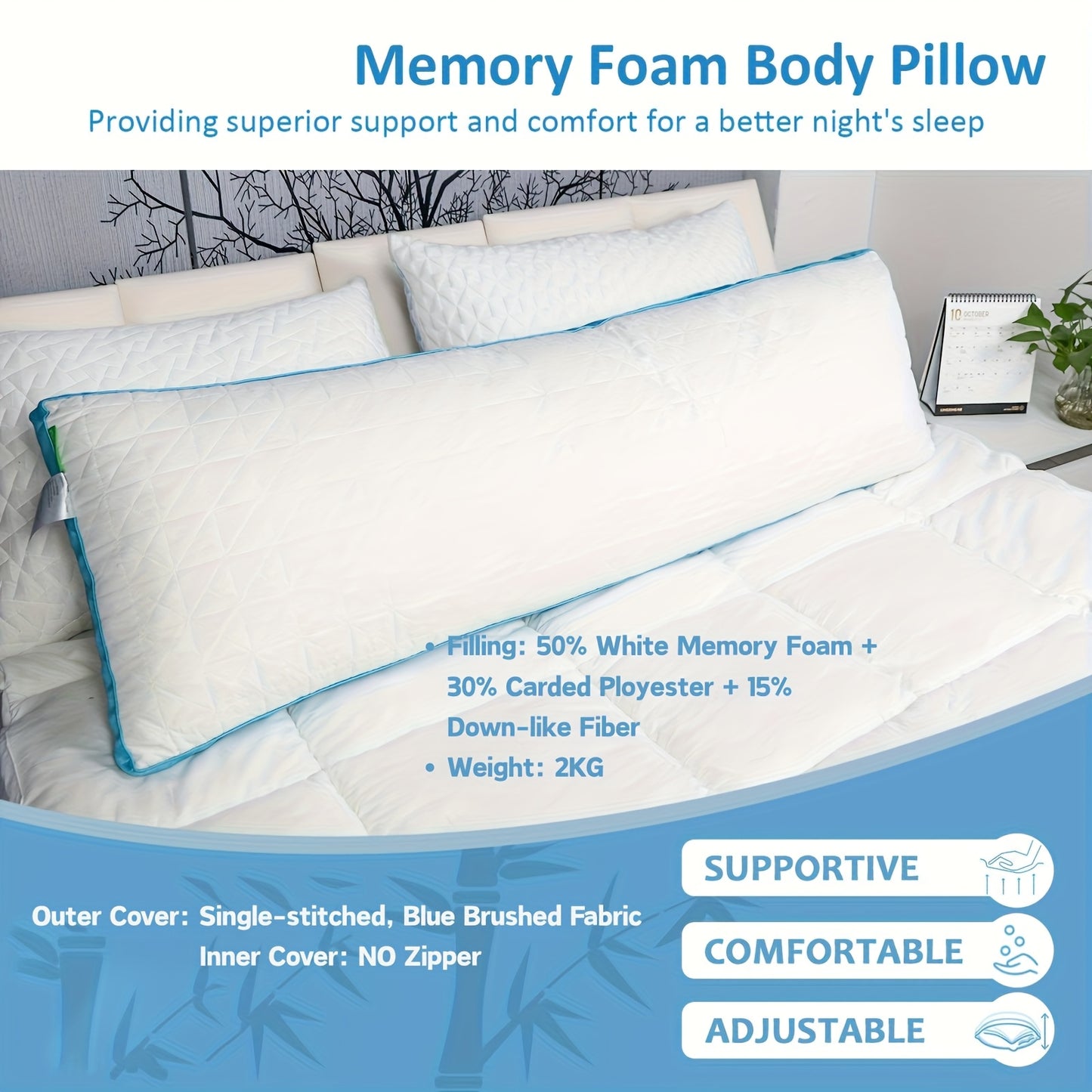 Body Pillow Firm Body Pillows for Adults Long Pillow for Sleeping Bed Full Body Pillow for Back Stomach Side Sleeper