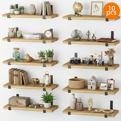 Floating Shelves for Wall 10 Pack 15.8x5.9 Inch Wall Mounted Shelf for Bedroom Kitchen Bathroom Living Room Plants Books Photos Home Decor
