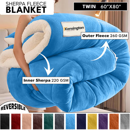 480GSM Heavy Sherpa Fleece Blanket – Double-Sided Warm Throw for Couch, Bed, Office and Travel, Reversible All Season Comfort, Room & Sofa Decoration, Holiday Gift, Sofa Blankets