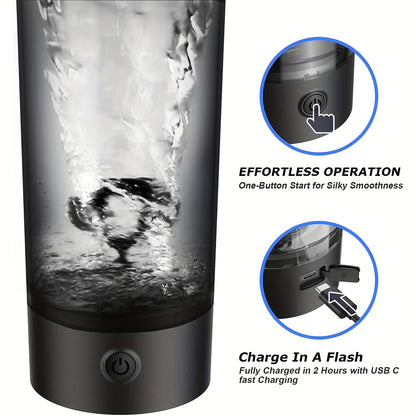 Premium Electric Protein Shaker Bottle, 24oz Blender for Mixing Protein, Gym Portable Cup, BPA Free Self Stirring Shaker with USB Rechargeable Battery, Mixer Cup for Shakes And Meal Replacements, Tritan