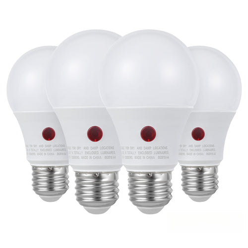 Dusk to Dawn Light Bulbs, A19 E26 Auto On Off Photocell Sensor LED Bulb 9W 60W Equivalent, 5000K Daylight / 2700K Soft White / 2000K Amber Bug Repelling, 800LM Non-Dimmable for Porch Garage Outdoor Indoor
